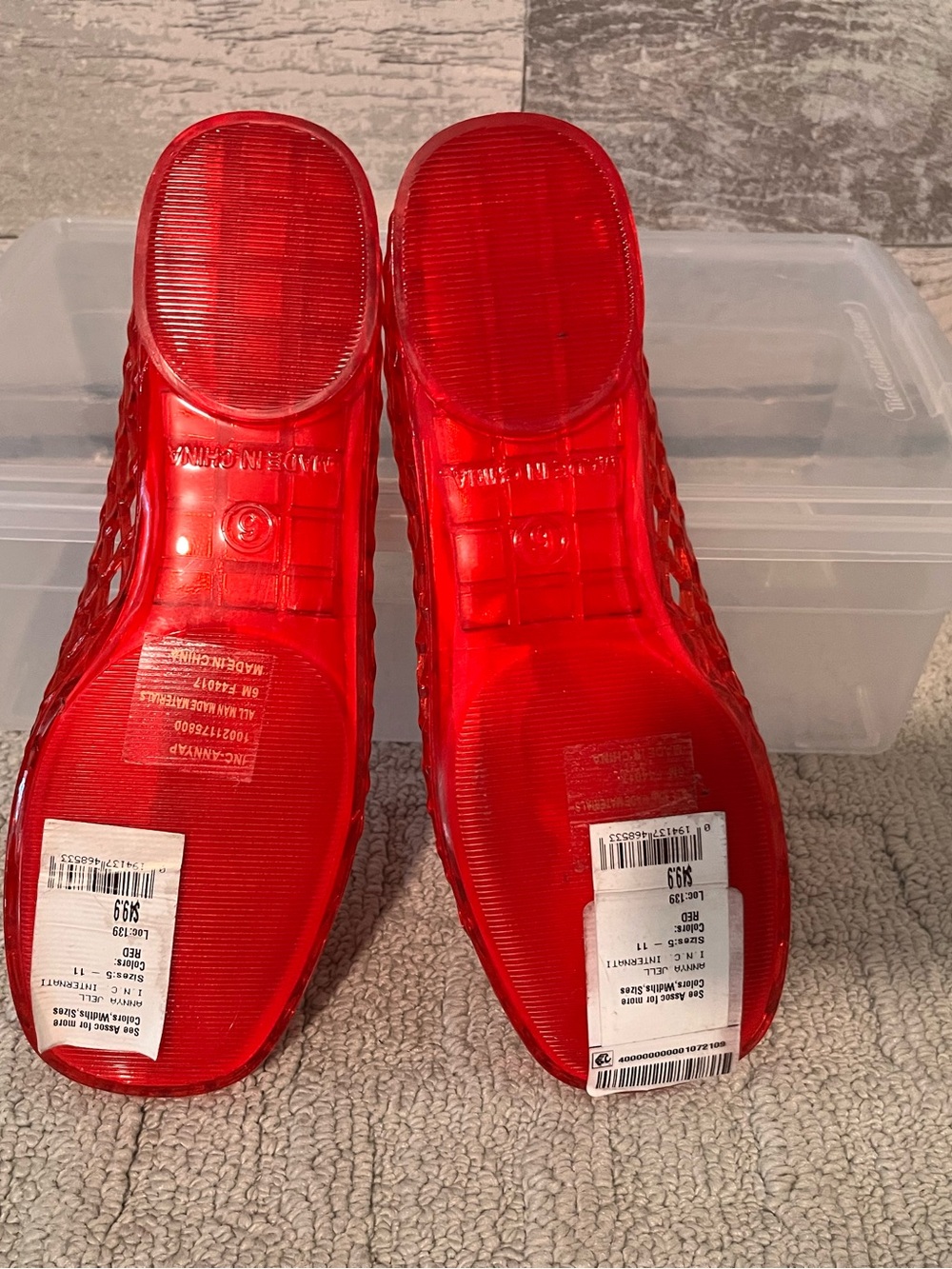 INC Red Jelly Flats - never worn - Picture 3 of 5